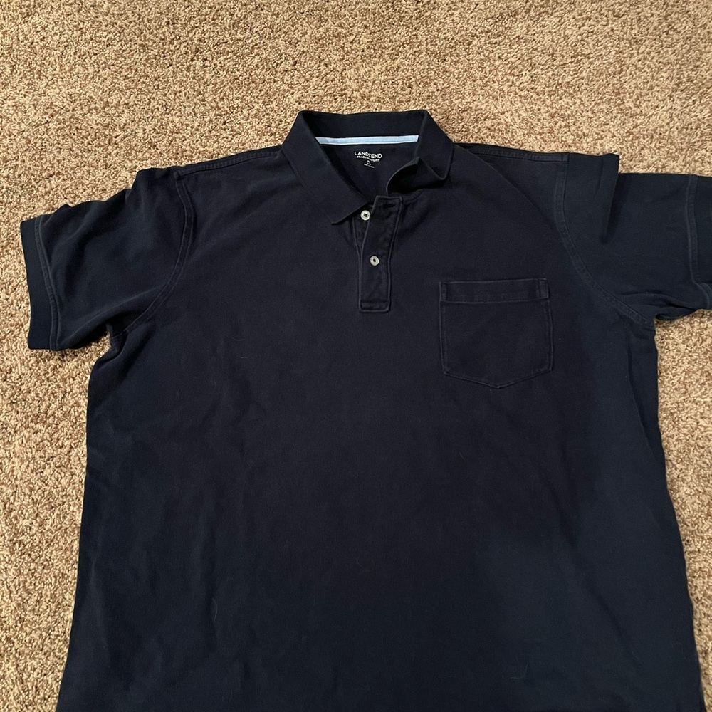 Lands' End Men's Navy Polo Shirt